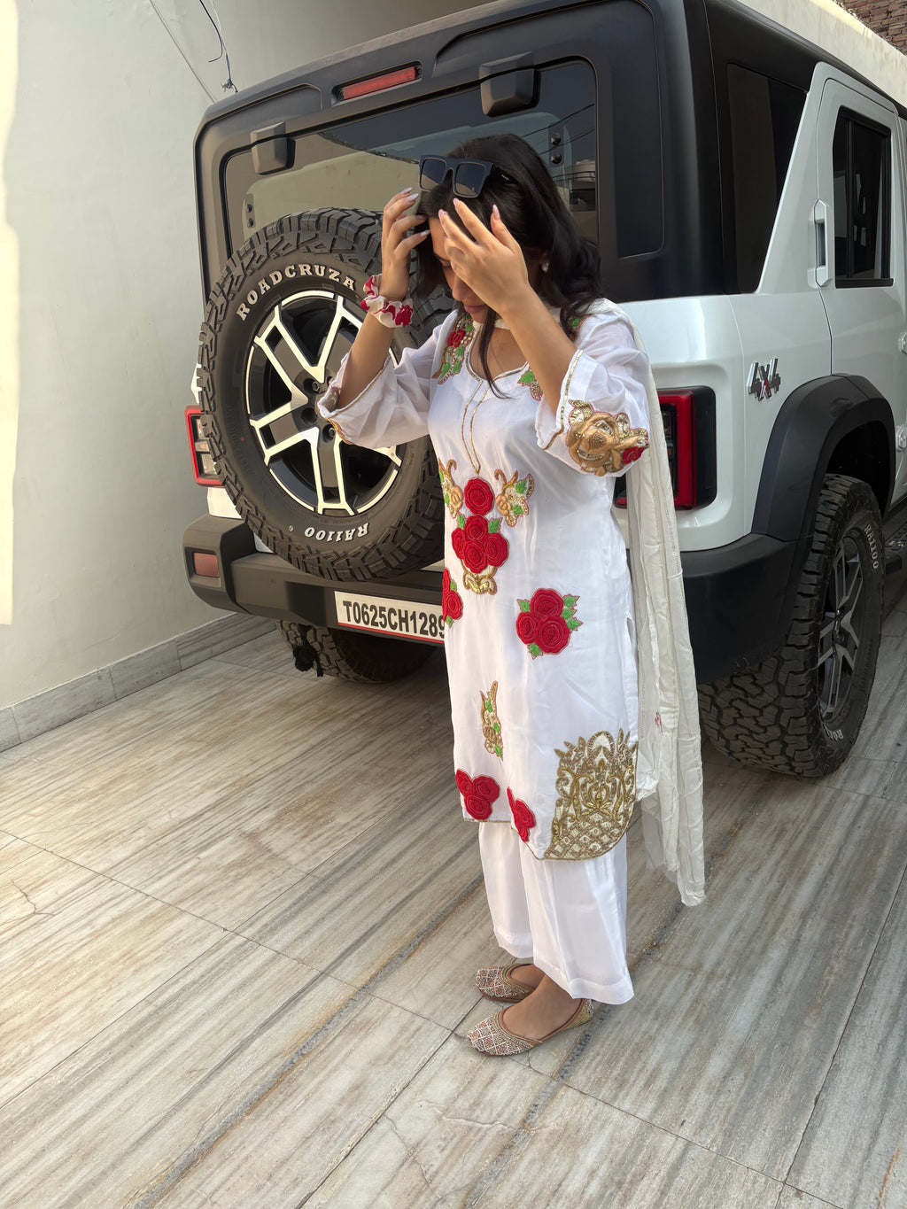 Silk Top With Fusion of Patchwork and Embroidery