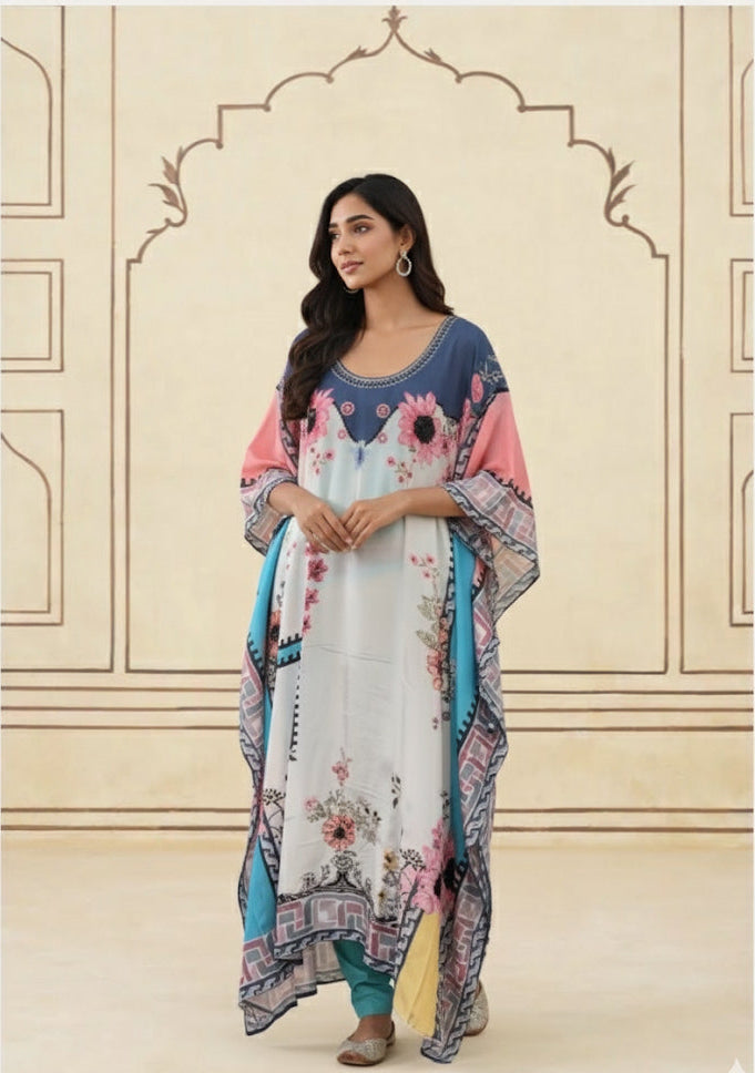 Floral Breeze Kaftan Set – Elegant Comfort in Every Flow 🌸