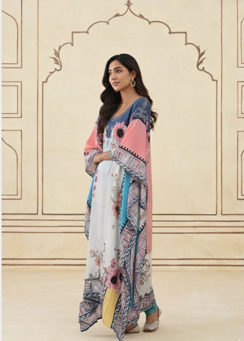 Floral Breeze Kaftan Set – Elegant Comfort in Every Flow 🌸