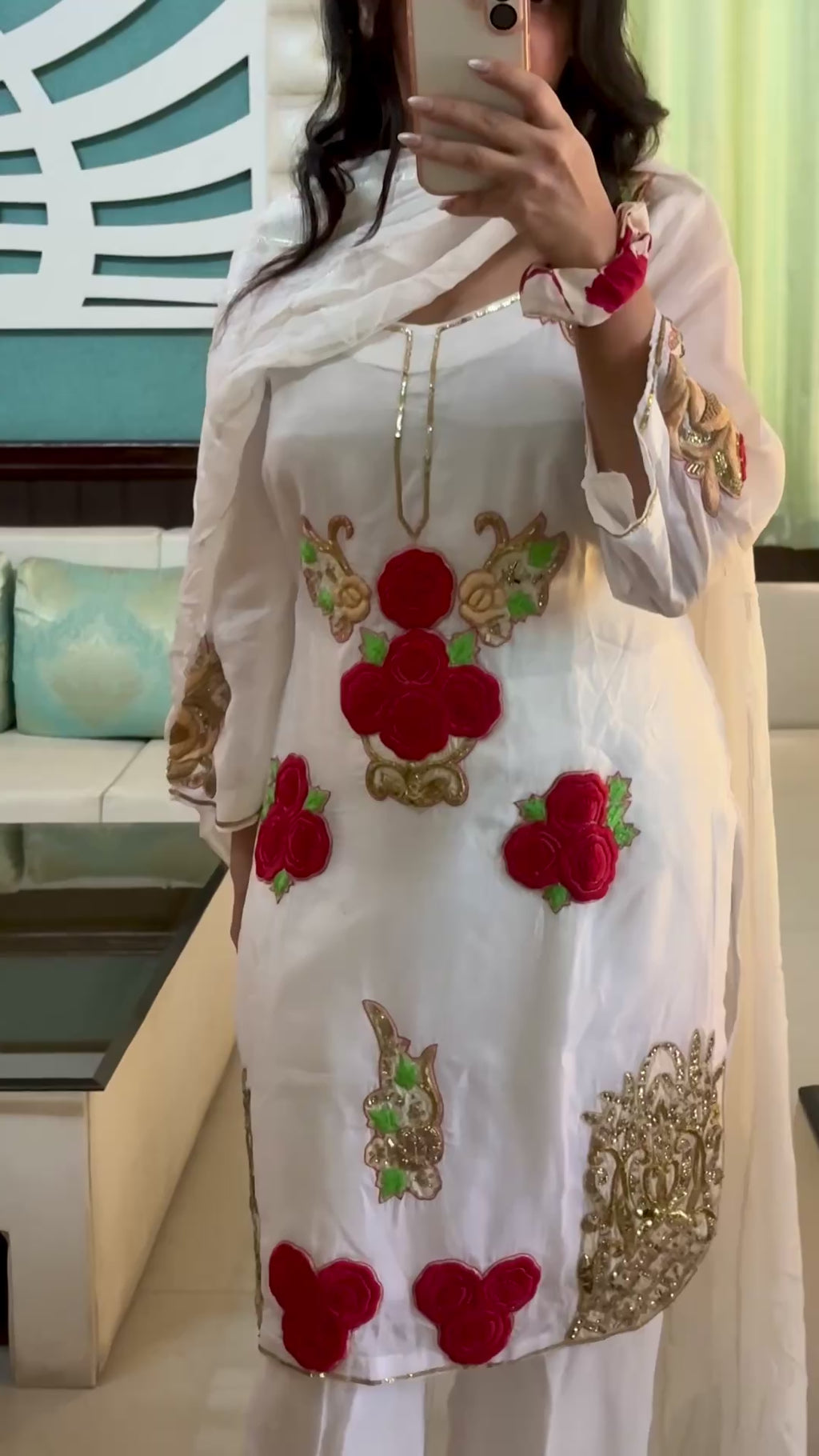 Silk Top With Fusion of Patchwork and Embroidery