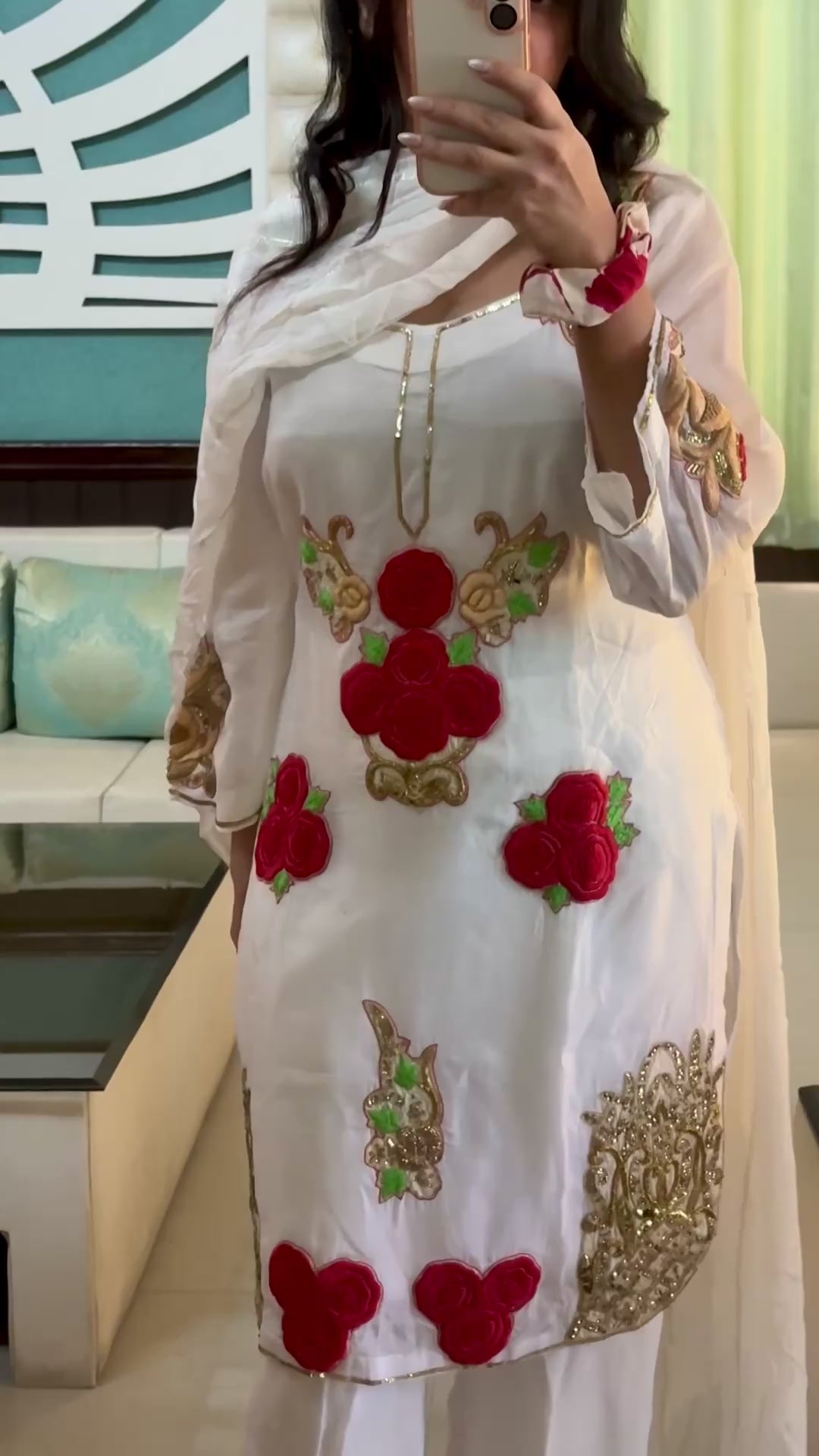 Silk Top With Fusion of Patchwork and Embroidery